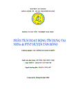 Phân tích hoạt động tín dụng tại NHNo PTNT Huyện Tân Hồng