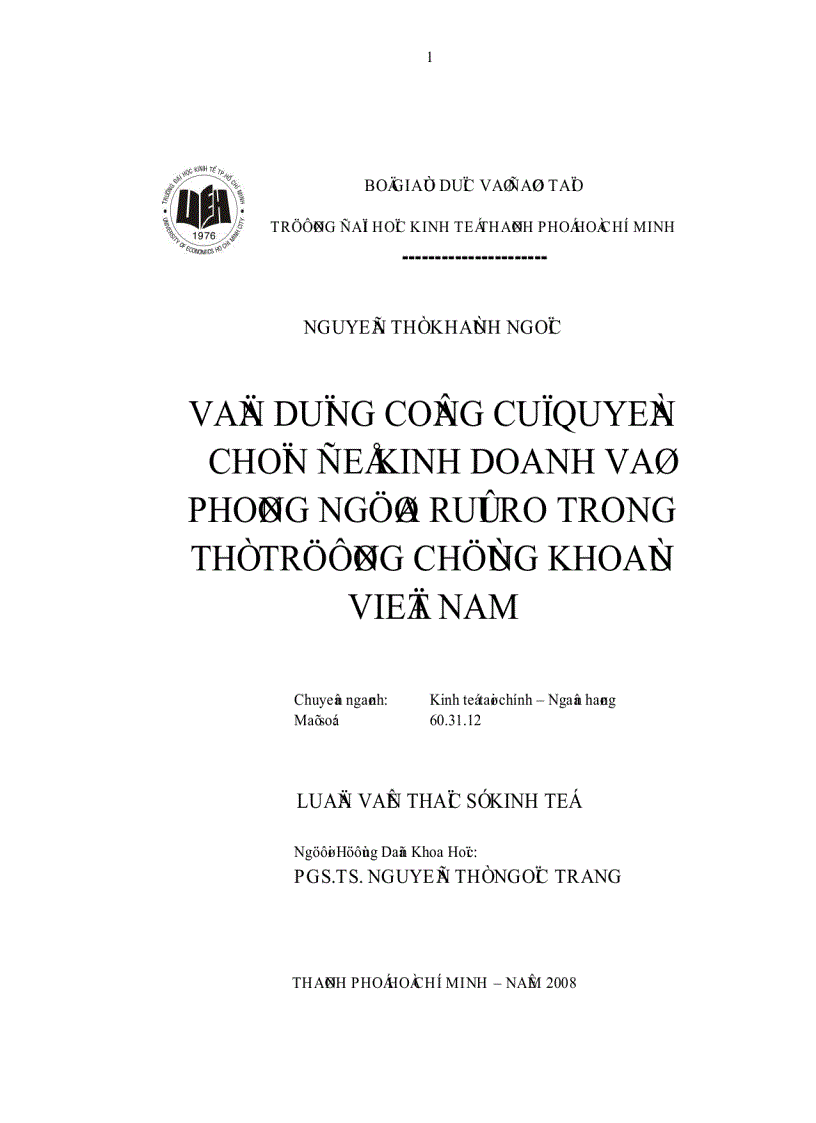 Vận dụng công cụ quyền chọn để kinh doanh và phòng ngừa rủi ro trong TTCK