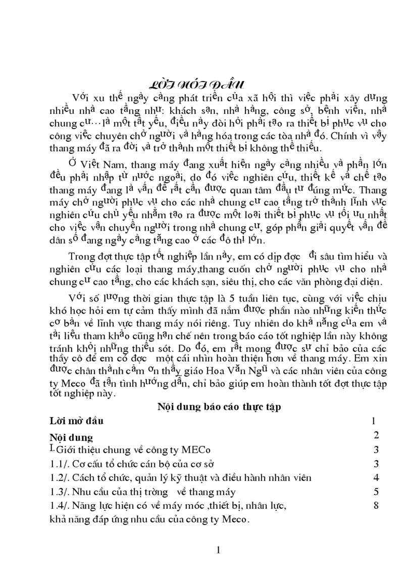 Báo cáo thực tập Tại Công ty MECo
