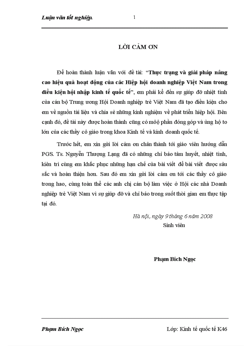 Thực trạng và giải pháp nâng cao hiệu quả hoạt động của các Hiệp hội doanh nghiệp Việt Nam trong điều kiện hội nhập kinh tế quốc tế