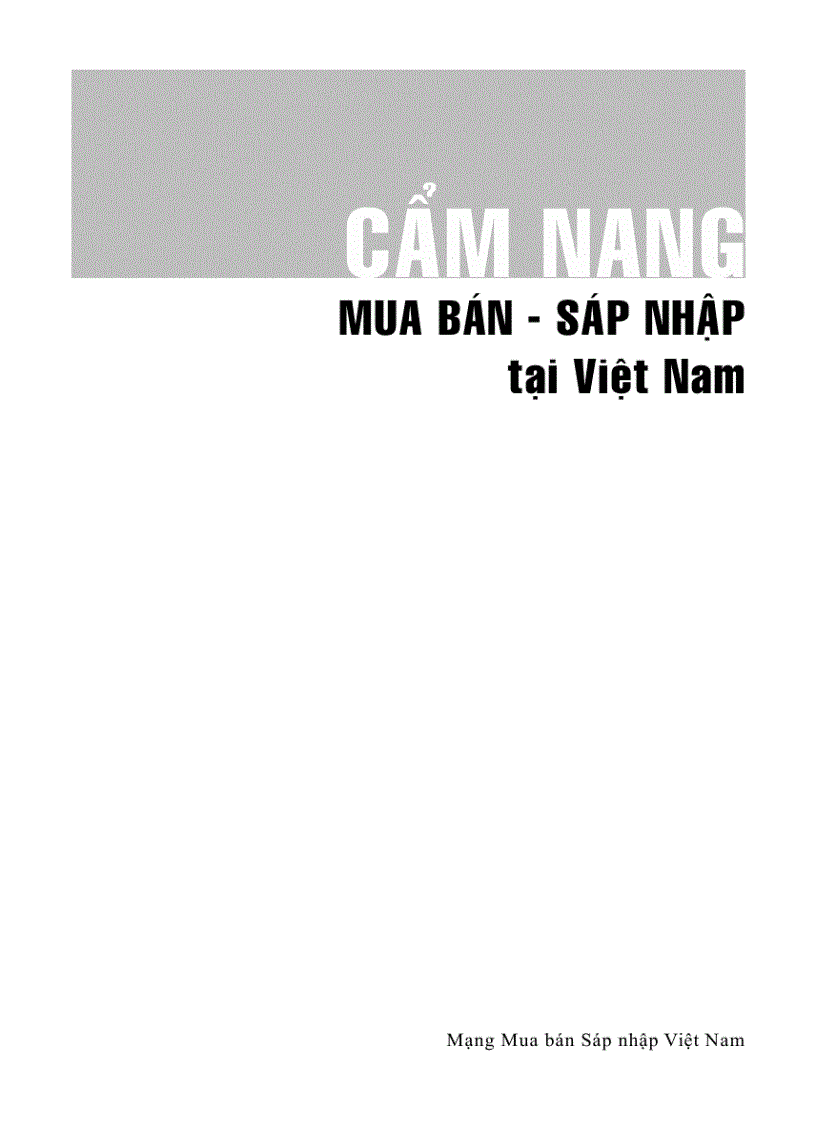 Hoạt động M A TẠI VIỆT NAM