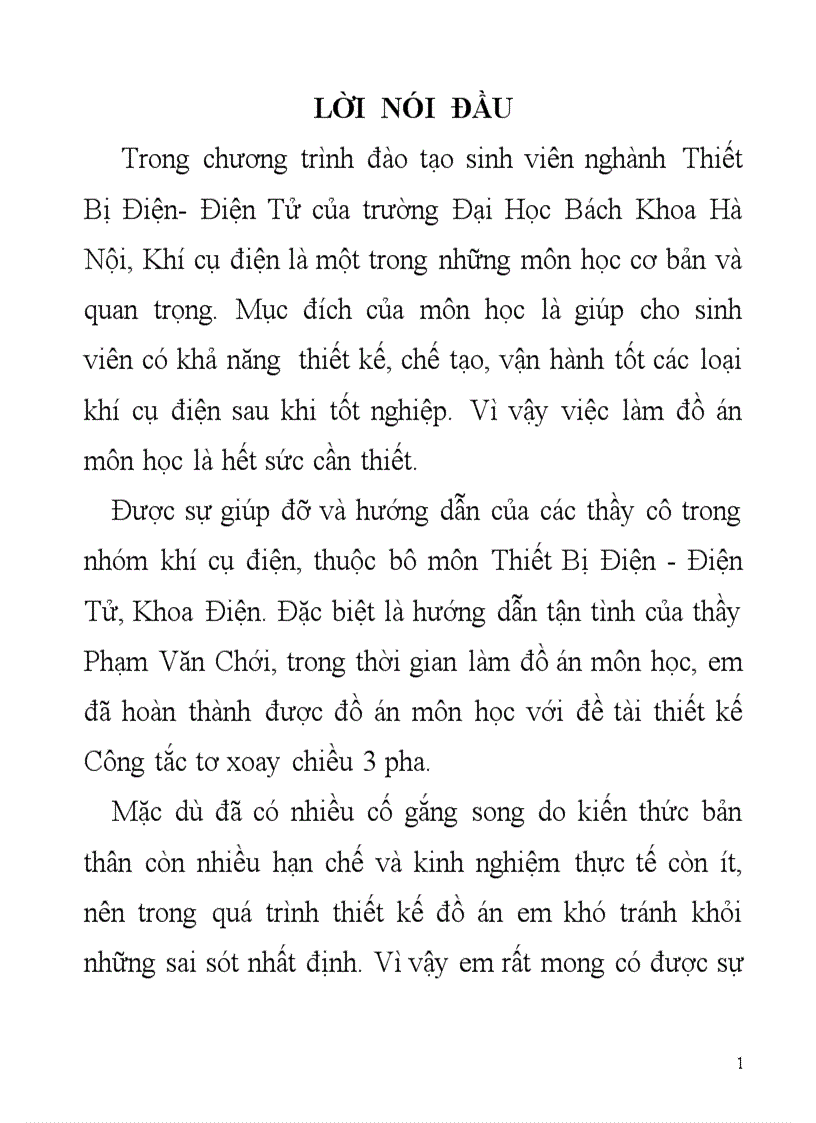 Thiết kế Công tắc tơ xoay chiều 3 pha