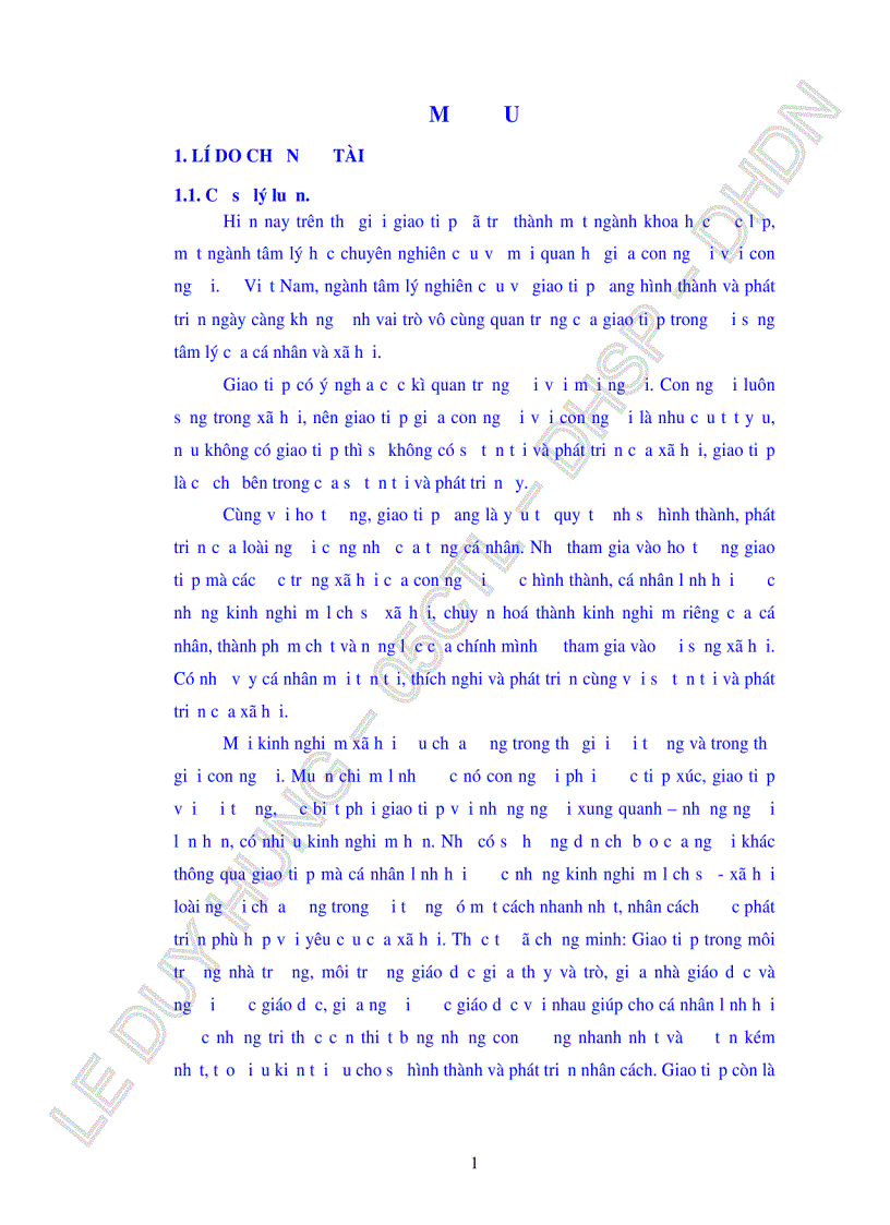 Khả năng giao tiếp sư phạm của sinh viên các ngành sư phạm trường Đại học sư phạm Đại học Đà Nẵng