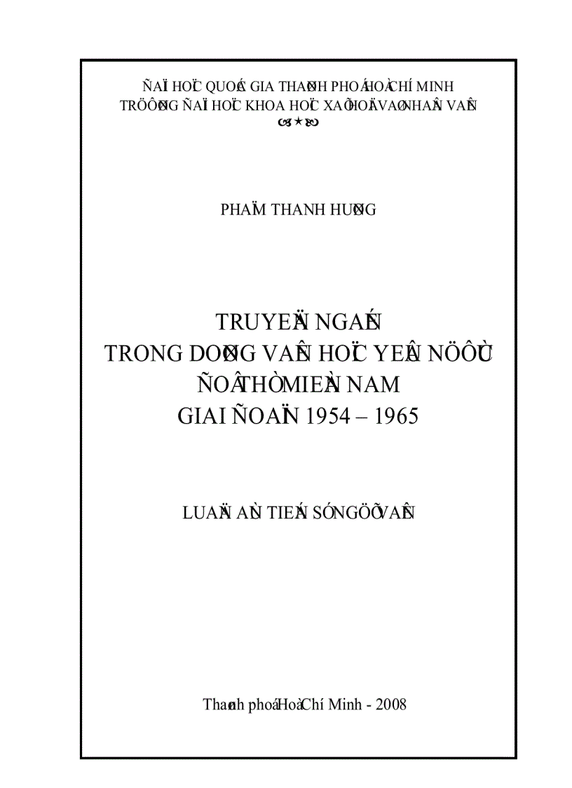 Truyện ngắn trong dòng văn học yêu nước đô thị miền Nam giai đoạn 1954 1965