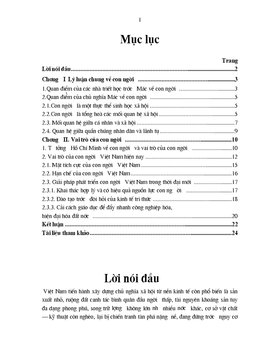 Tư tưởng HCM về con người và vai trò của con người lt tư tưởng gt