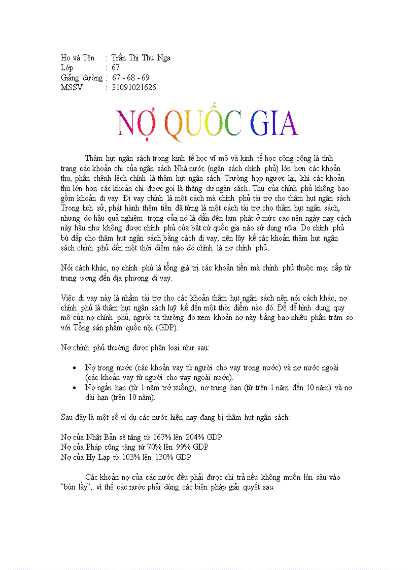 Nợ quốc gia