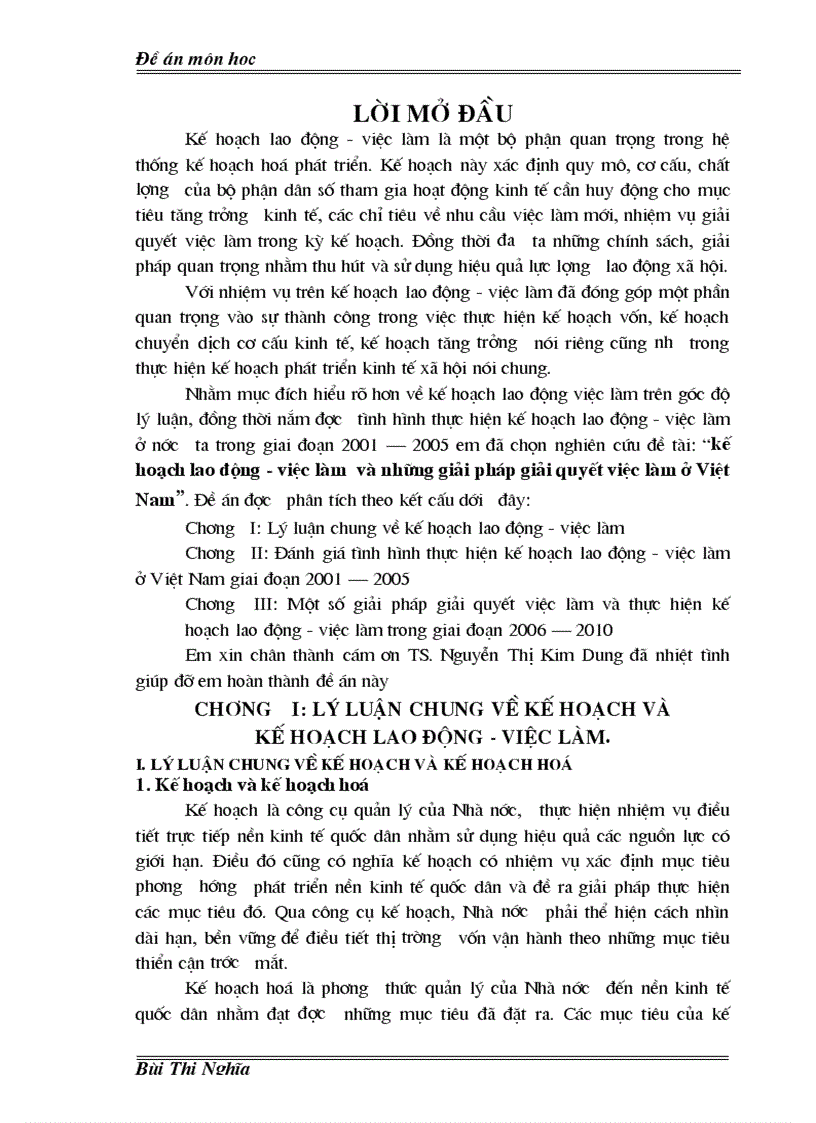 Kế hoạch lao động việc làm và những giải pháp giải quyết việc làm ở Việt Nam