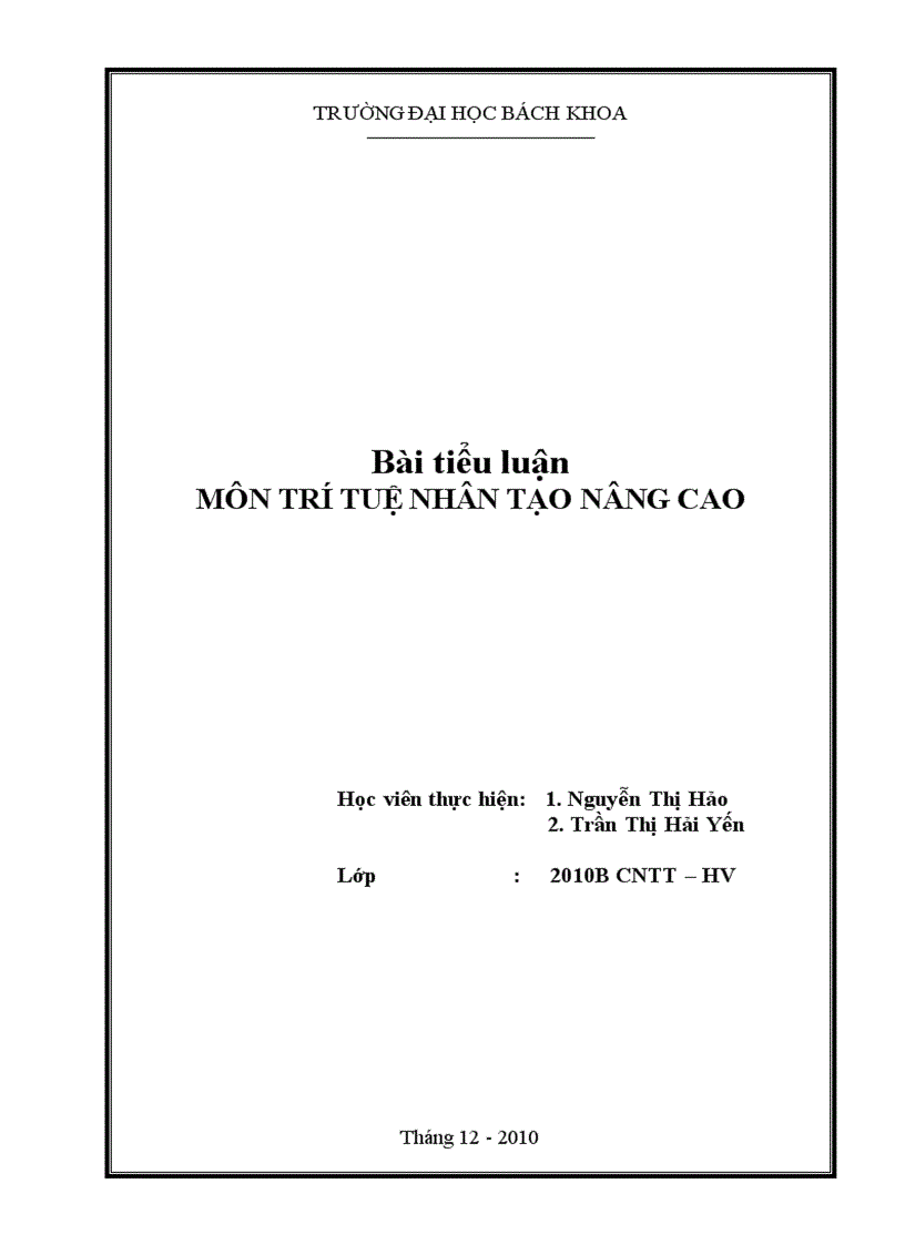 Thuật giải di truyền Trí tuệ nhân tạo nâng cao