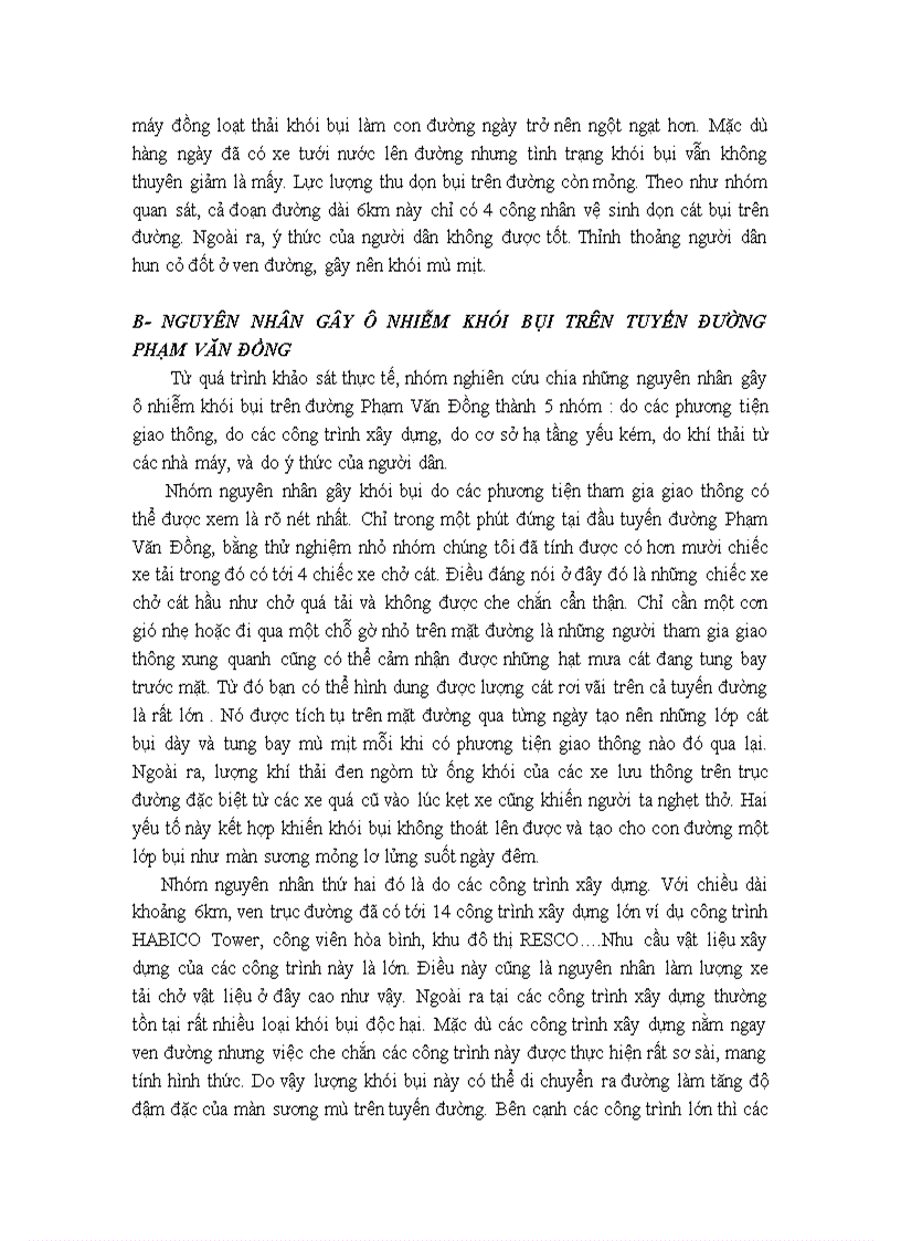 Tiểu luận kinh tế công cộng ô nhiễm khói bụi ở đường Phạm Văn Đồng
