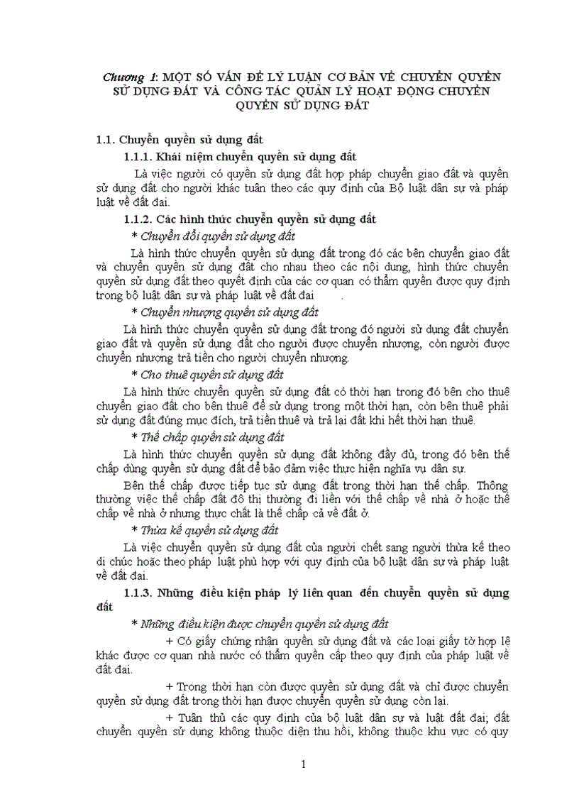 Một số vấn đề lý luận cơ bản về chuyển quyền sử dụng đất và công tác quản lý hoạt động chuyển quyền sử dụng đất