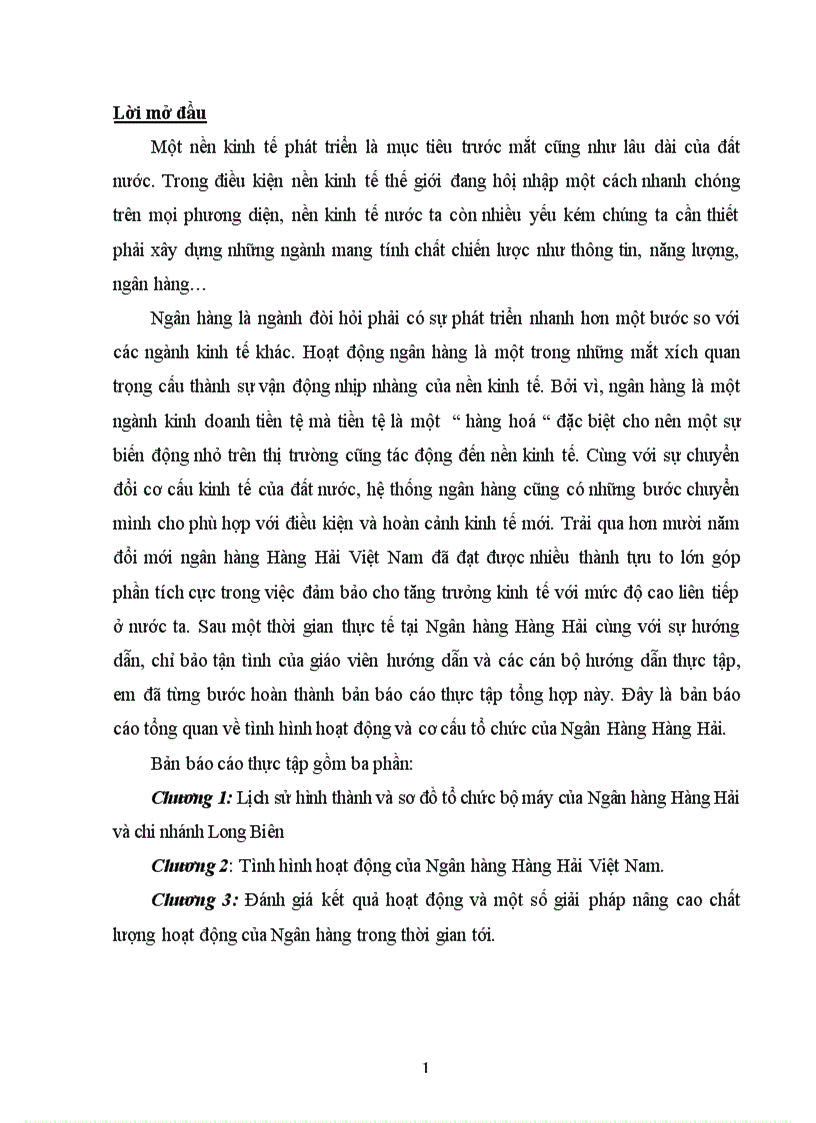 Đánh giá kết quả hoạt động và một số giải pháp nâng cao chất lượng hoạt động của Ngân hàng Hàng Hải và chi nhánh Long Biên