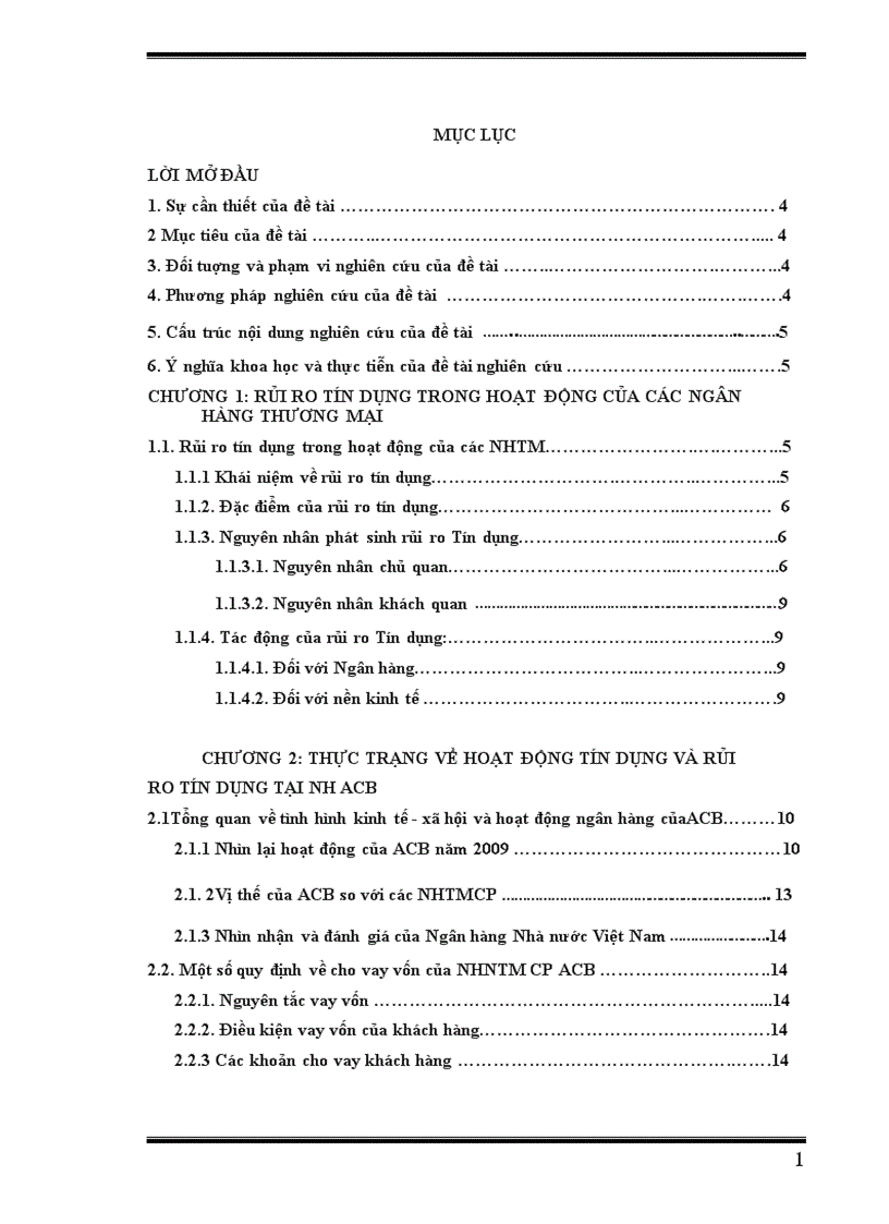 Giải pháp hạn chế rủi ro tín dụng tại ngân hàng ACB
