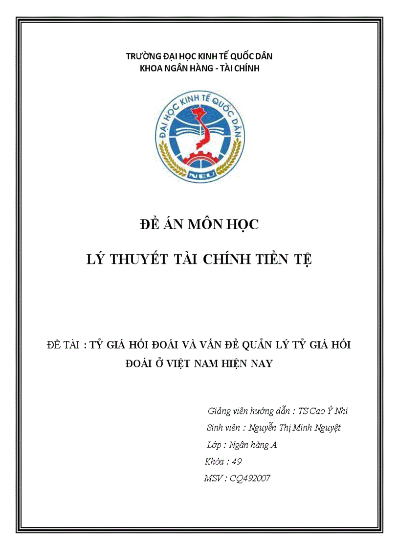 Tỷ giá hối đoái và vấn đề quản lý tỷ giá hối đoái ở Việt Nam hiện nay