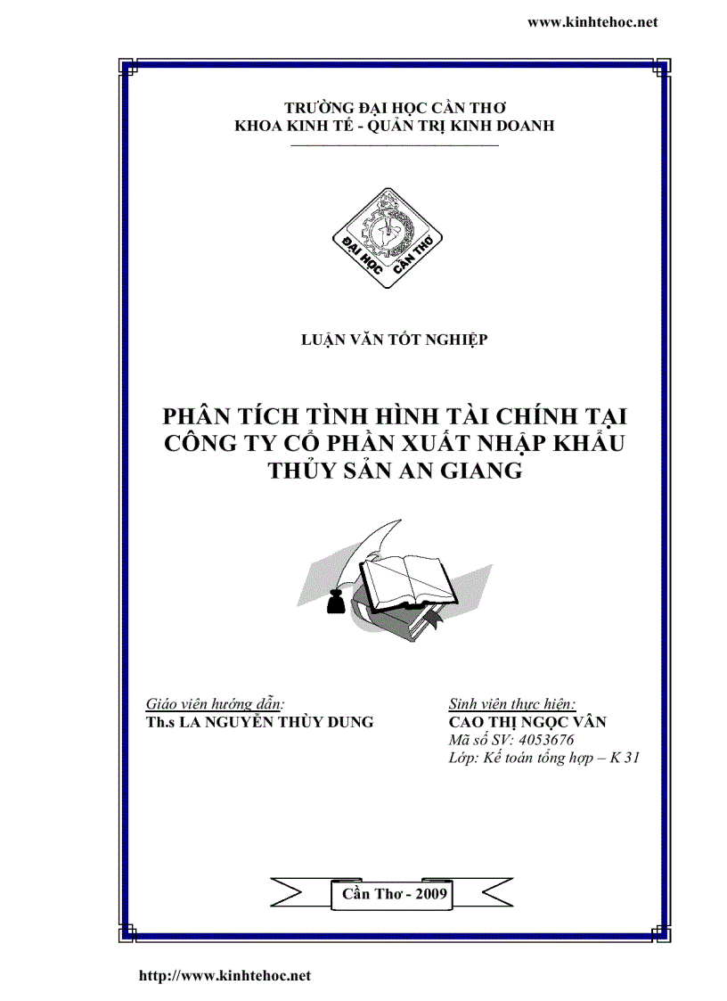 Phân tích tình hình tài chính tại công ty cổ phần xuất nhập khẩu thủy sản An Giang