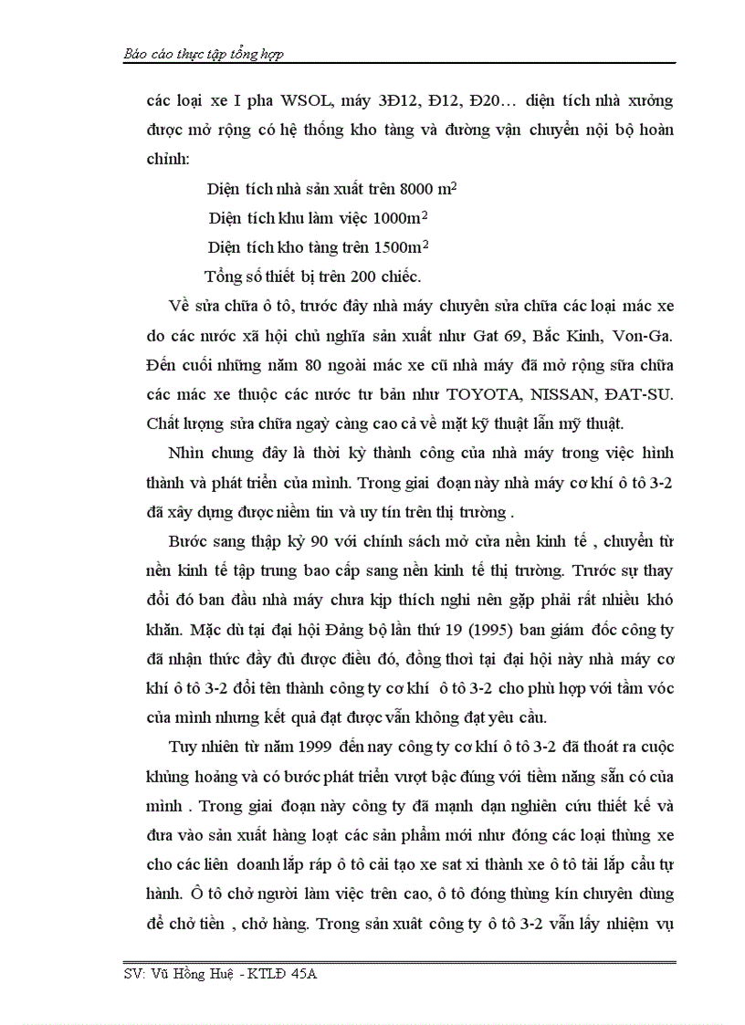 Báo cáo thực tập tại công ty ô tô 3 2