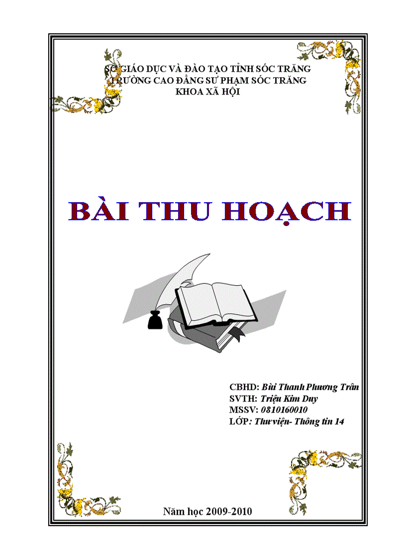 Bài thu hoạch ngành thư viện