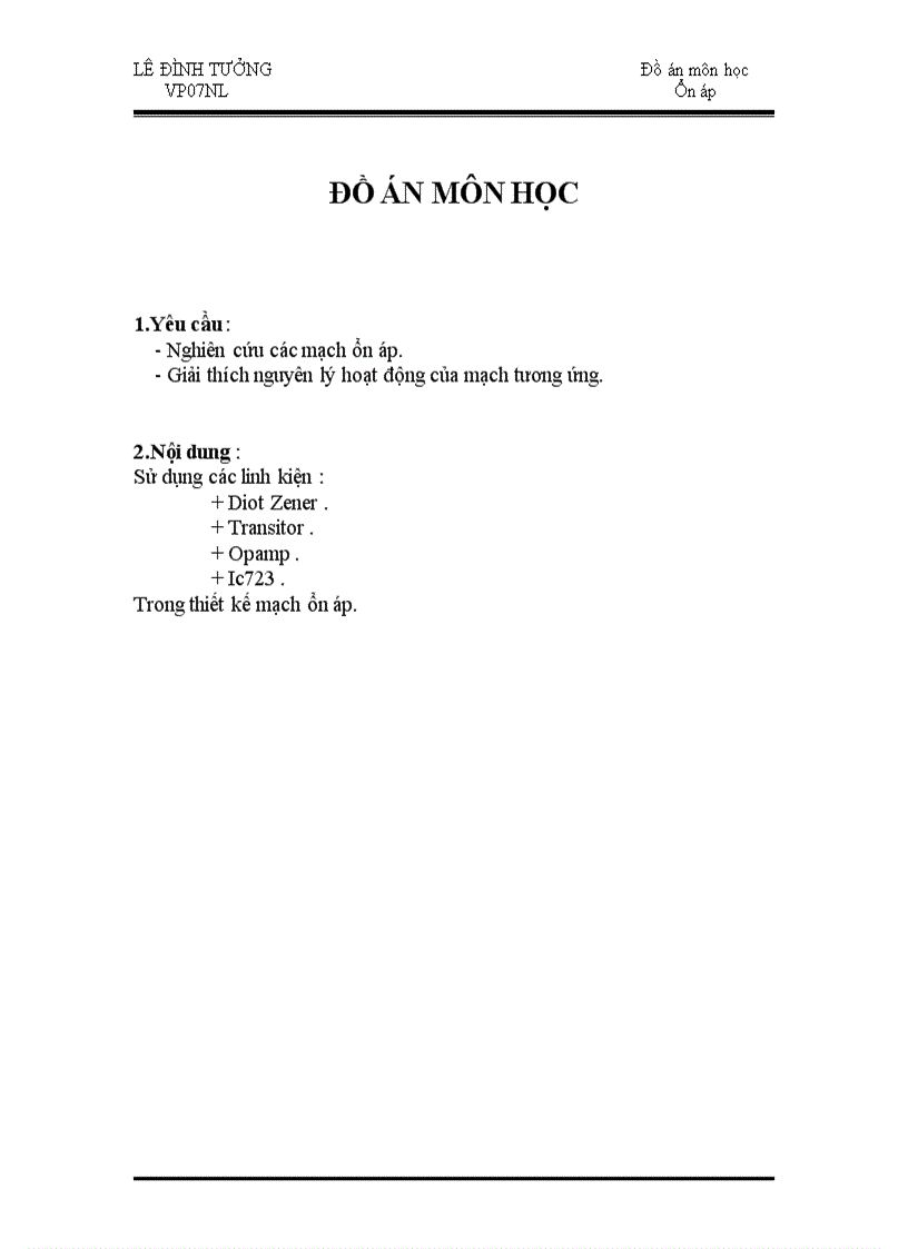 Đồ án môn học ổn áp