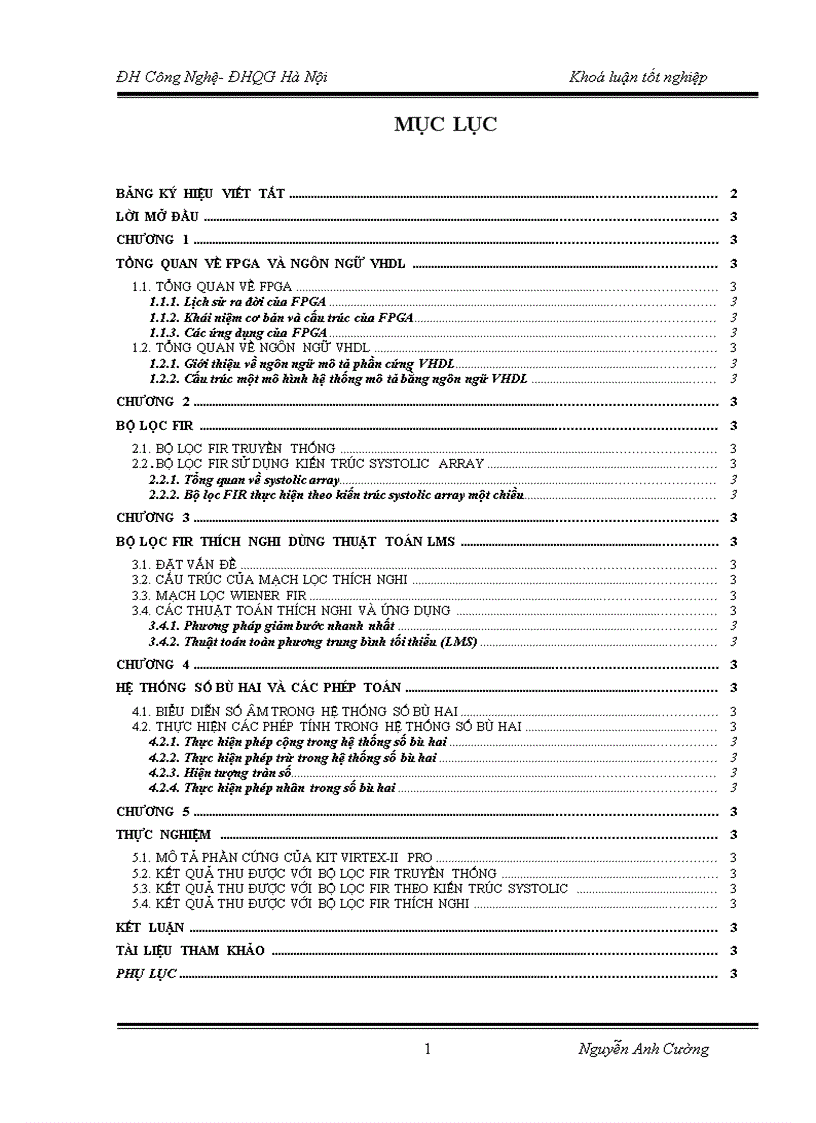 Thực hiện bộ lọc fir trên chíp fpga