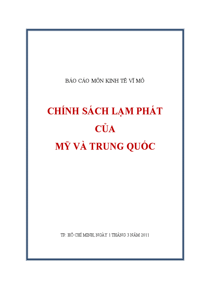 Chính sách lạm phát của mỹ và trung quốc