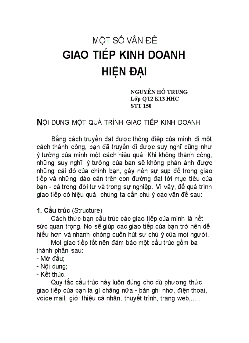 Giao tiếp kinh doanh hiện đại