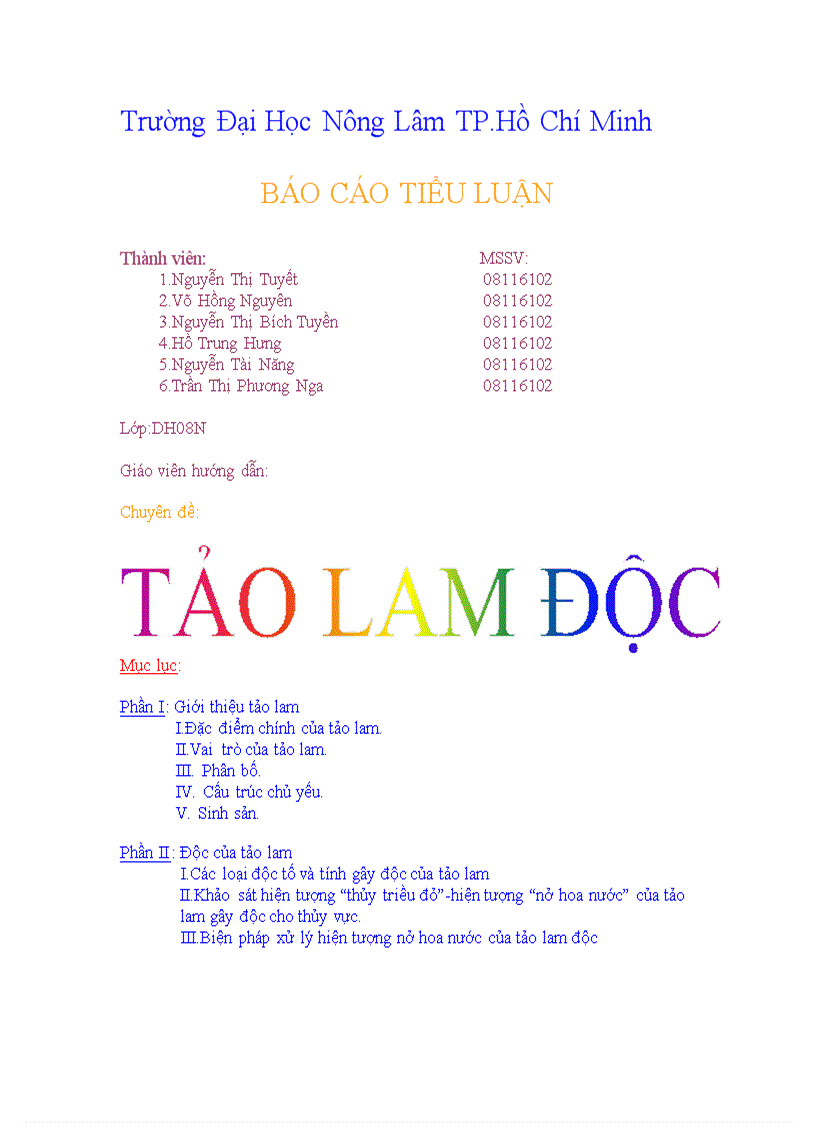 Tảo Lam Độc