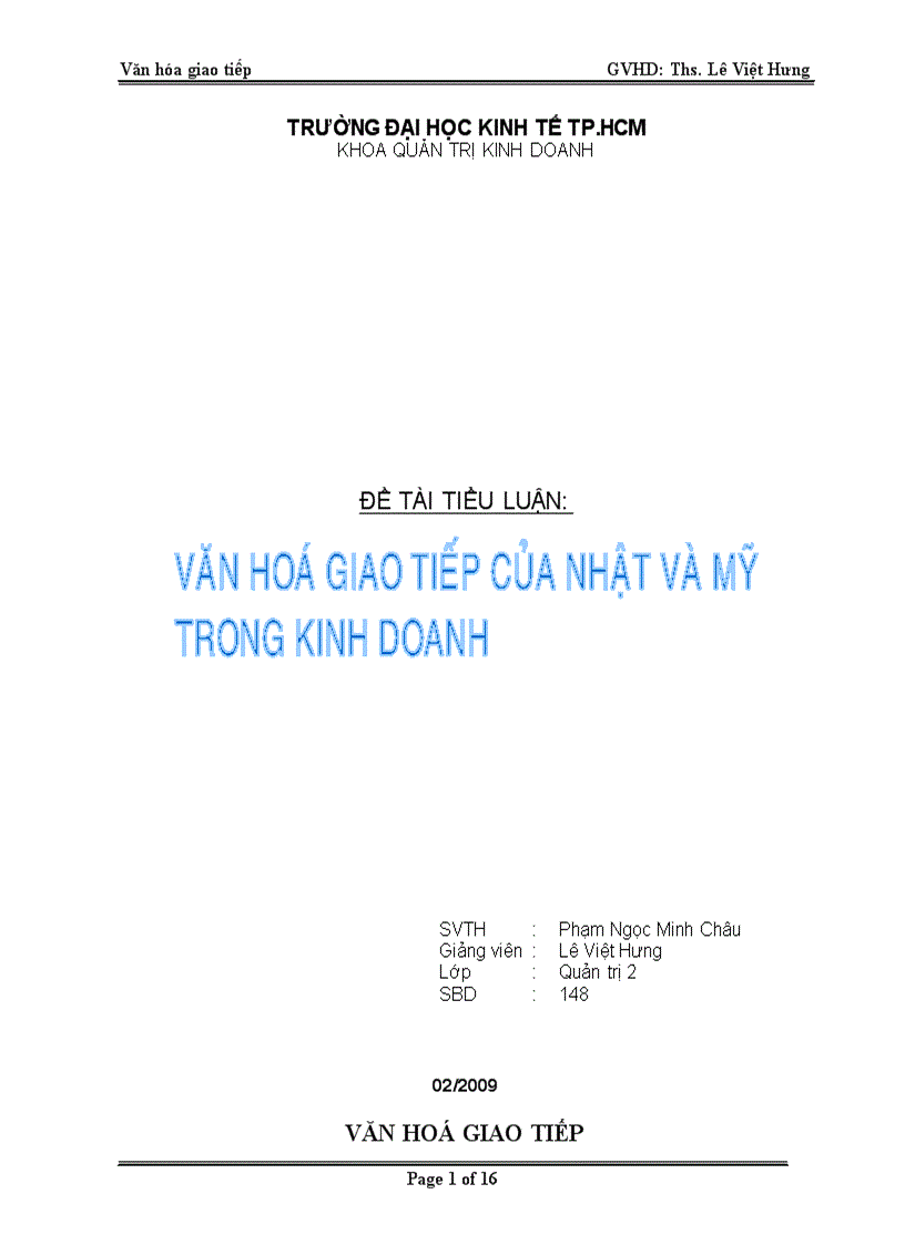 Văn hóa giao tiếp của Nhật và Mỹ trong kinh doanh