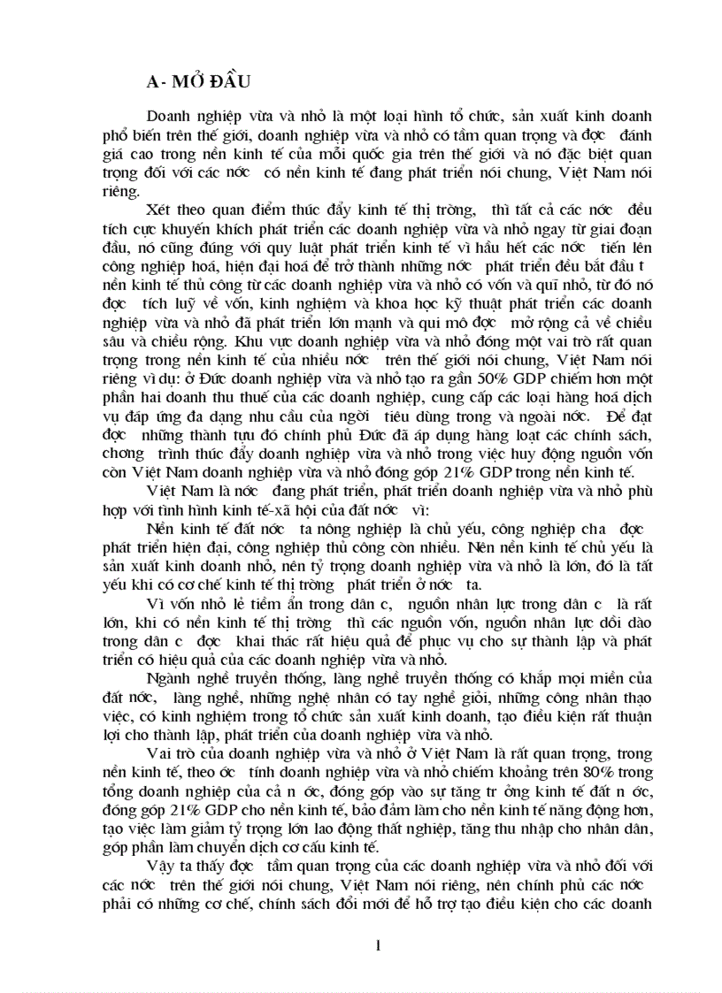 Phương hướng va giải pháp đổi mới cơ chế chính sách đối với phát triển Doanh nghiê p vư a va nho
