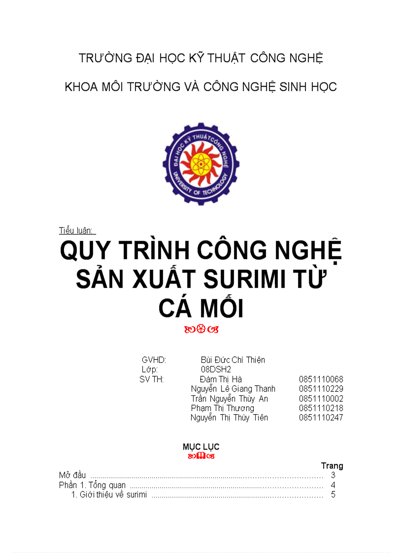 Quy trinh sản xuất suỉmi từ cá mối