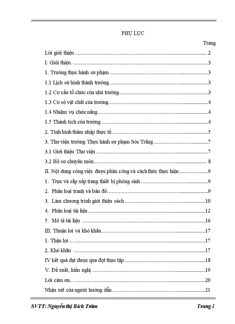 Bài thu hoạch Tình hình tổ chức thư viện trong trường học