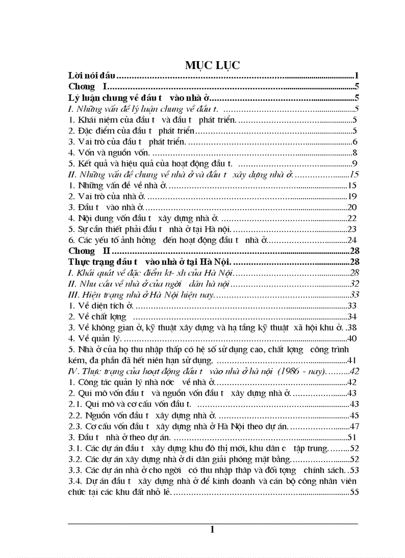 Đầu tư vào nhà ở Hà Nội thực trạng và một số giải pháp