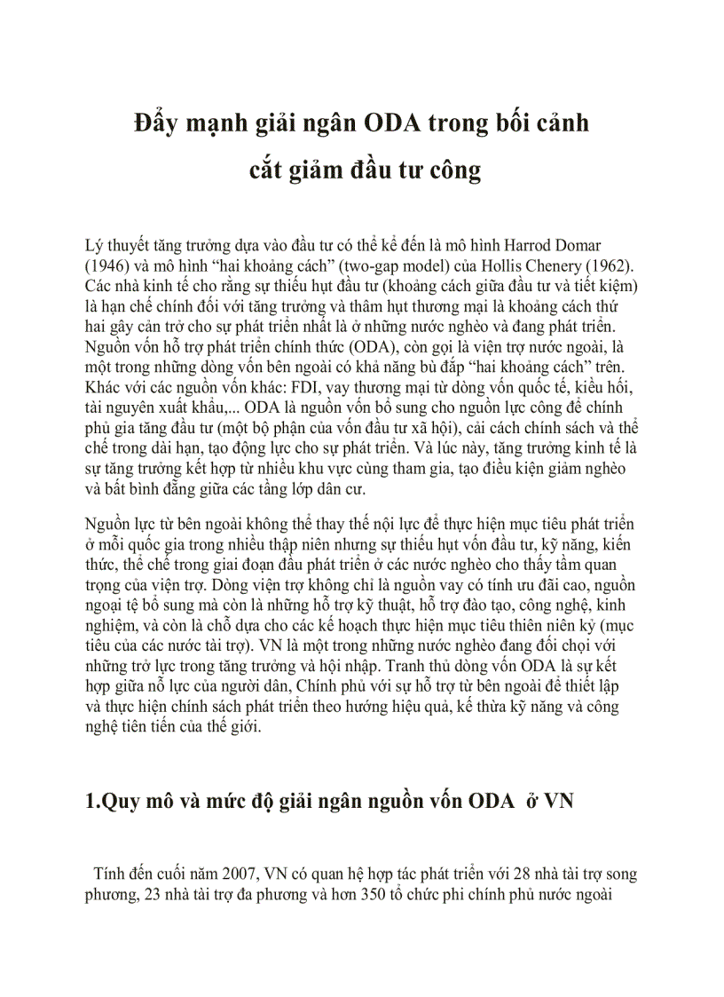 Đẩy mạnh giải ngân ODA trong bối cảnh cắt giảm đầu tư công