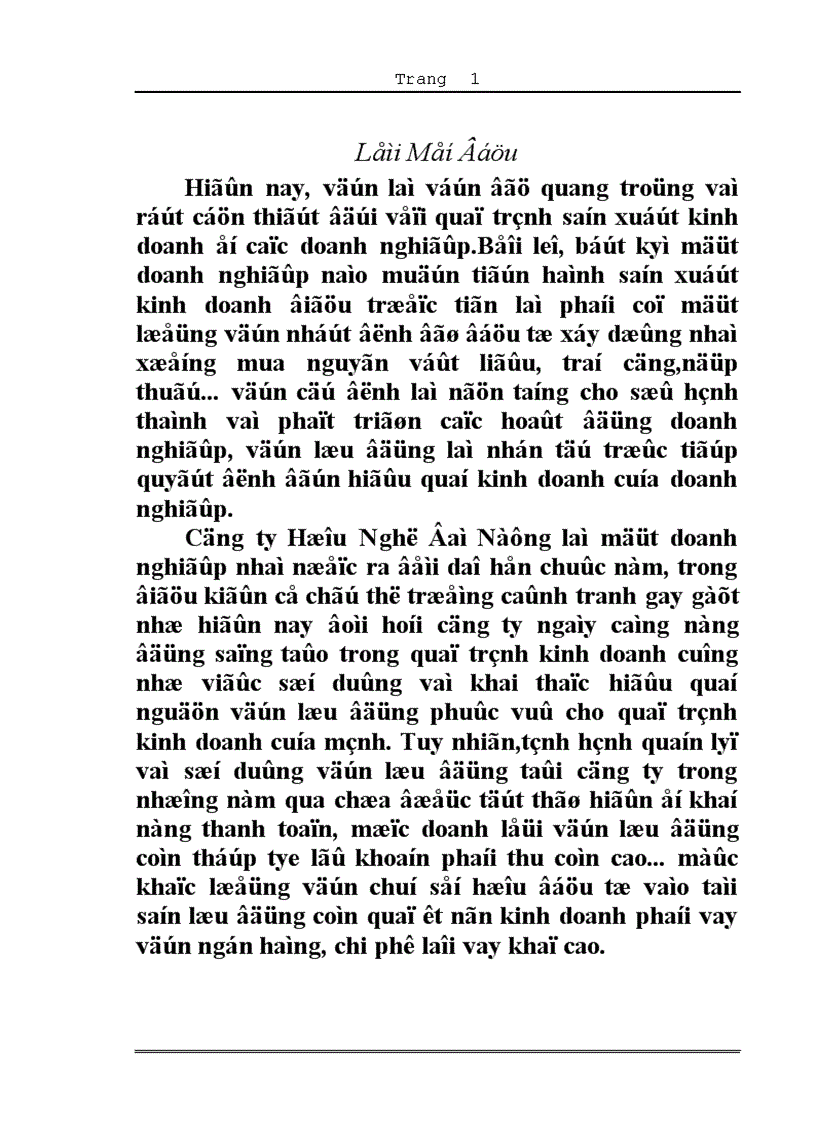 Phần tích tình hình quản lý và sử dụng vốn lưu động tại công ty hữu nghị đà nẵng