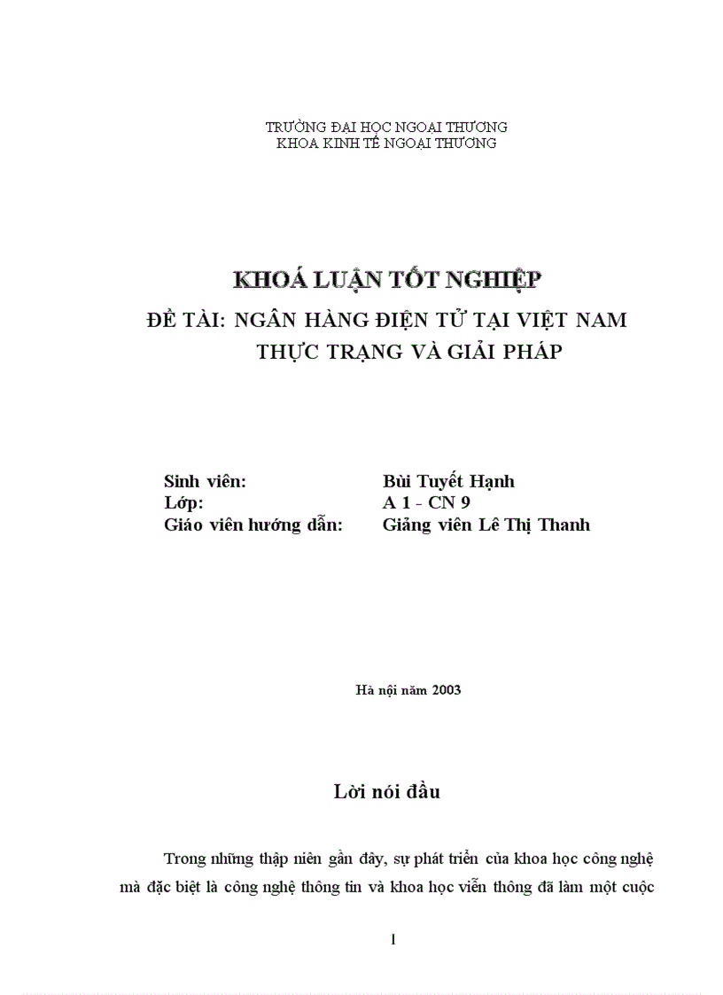 Ngân hàng điện tử tại việt nam thực trạng và giải pháp