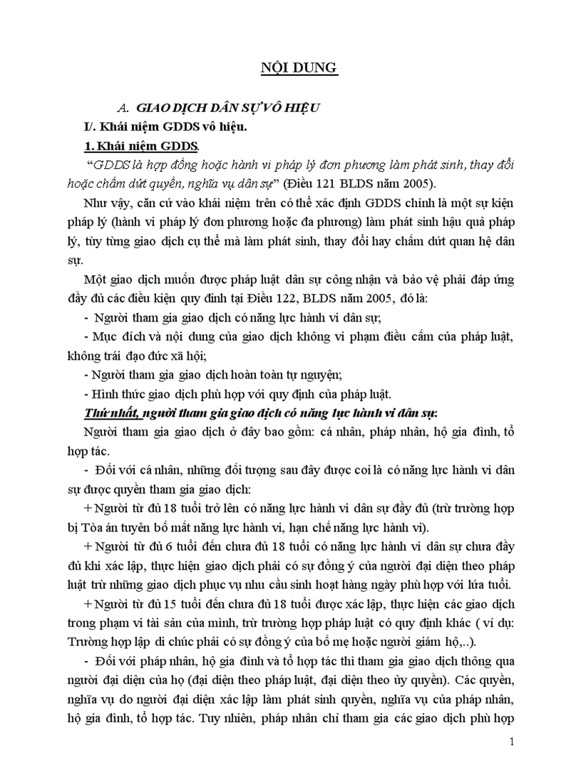 Giao dịch dân sự vô hiệu một số vấn đề lý luận và thực tiễn