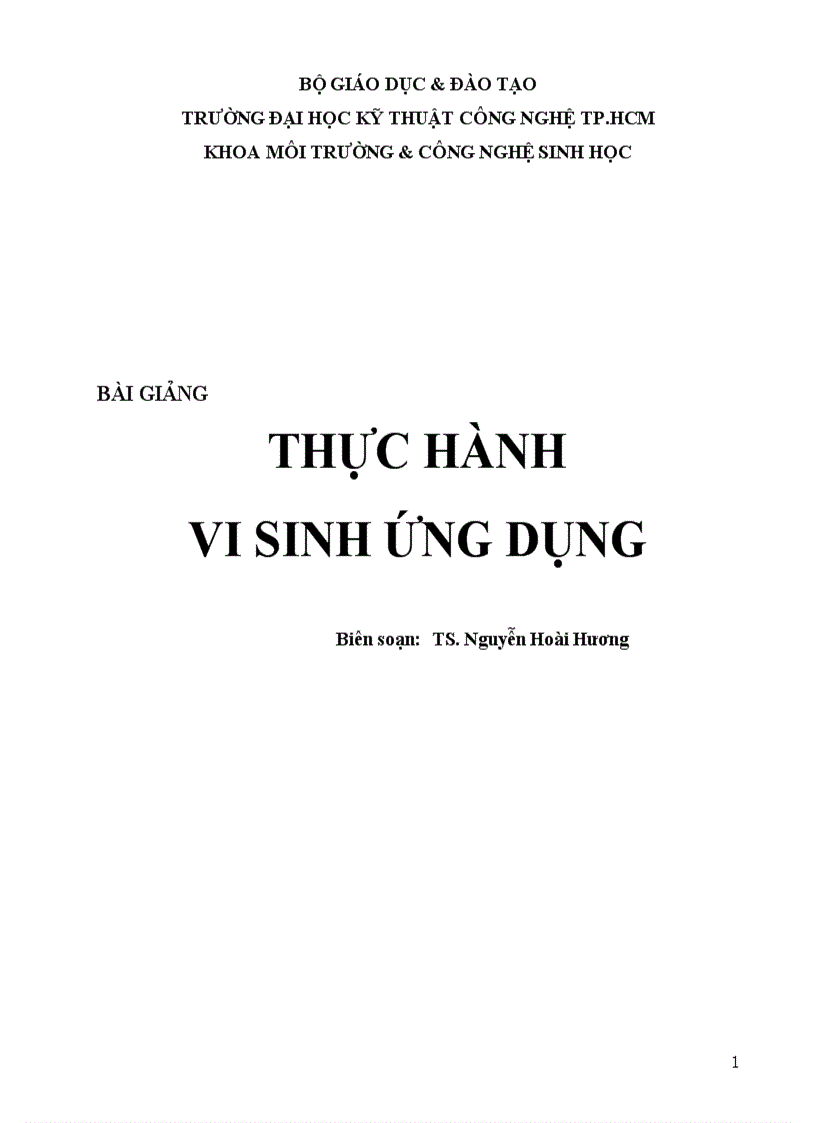 Thực hành vi sinh ứng dụng