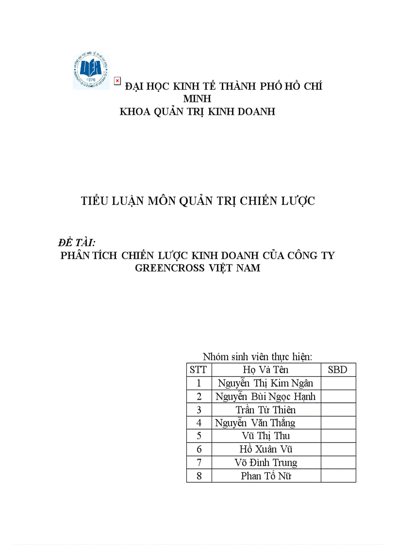 Phân tích chiến lược kinh doanh của công ty greencross Việt Nam