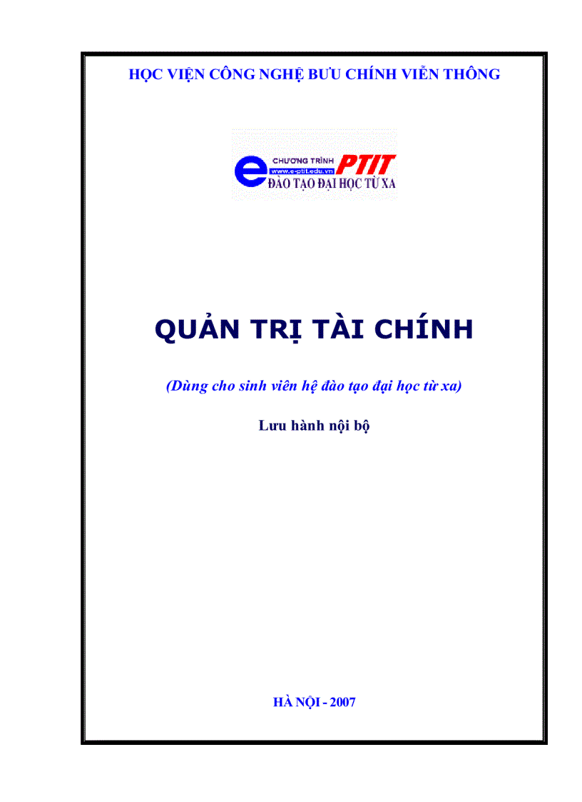 Luận án tốt nghiệp Quản Trị Tài Chính