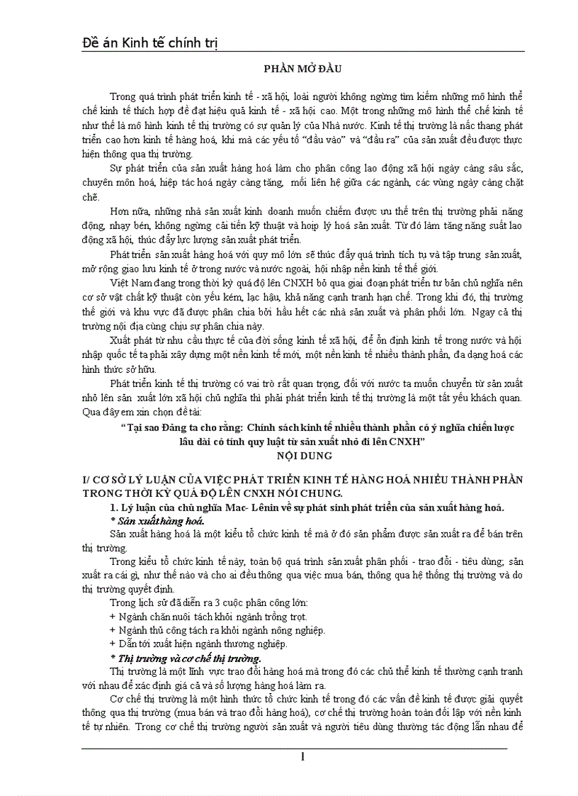 Tại sao Đảng ta cho rằng Chính sách kinh tế nhiều thành phần cóý nghĩa chiến lược lâu dài có tính quy luật từ sản xuất nhỏ đi lên CNXH