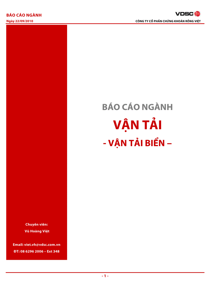 Ngành vận tải biển quốc tế và thực trạng tại việt nam