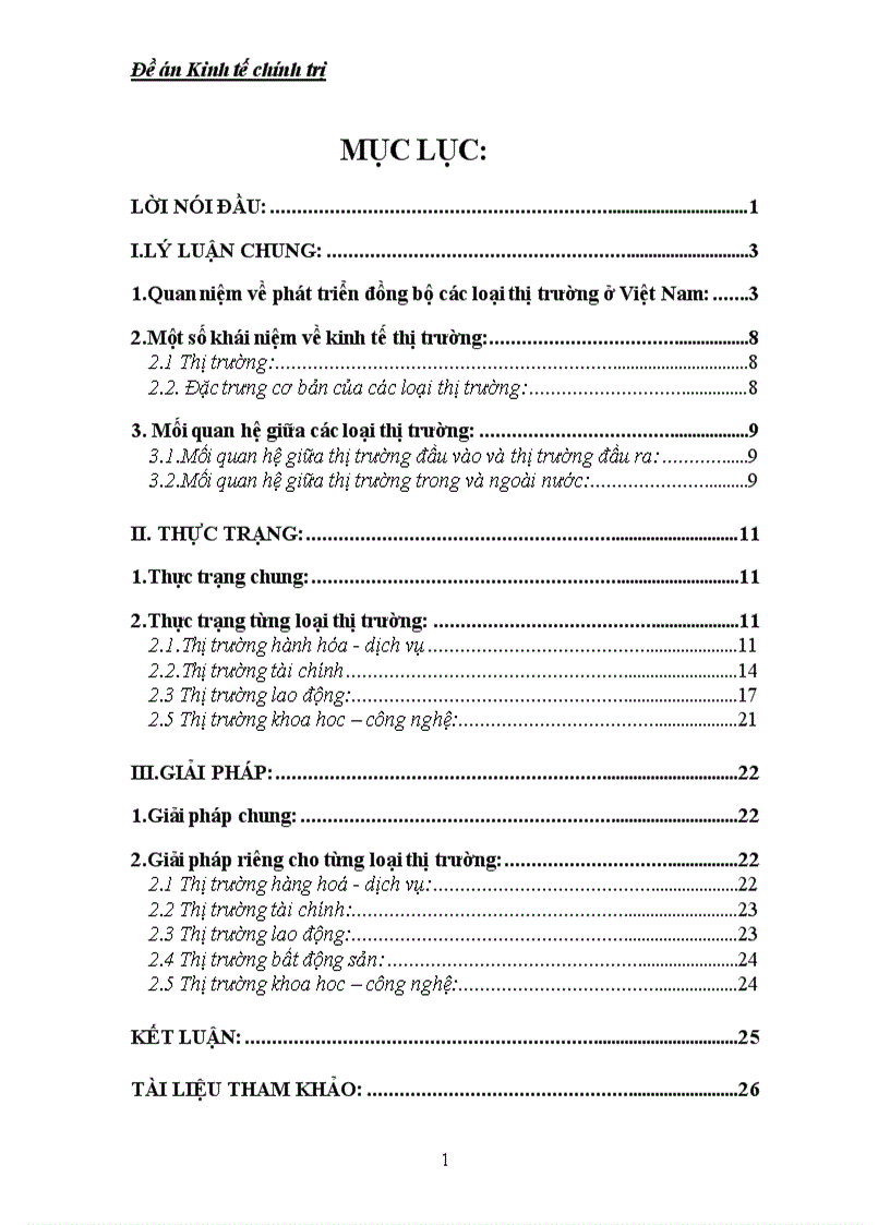 Phát triển đồng bộ các loại thị trường ở Việt Nam