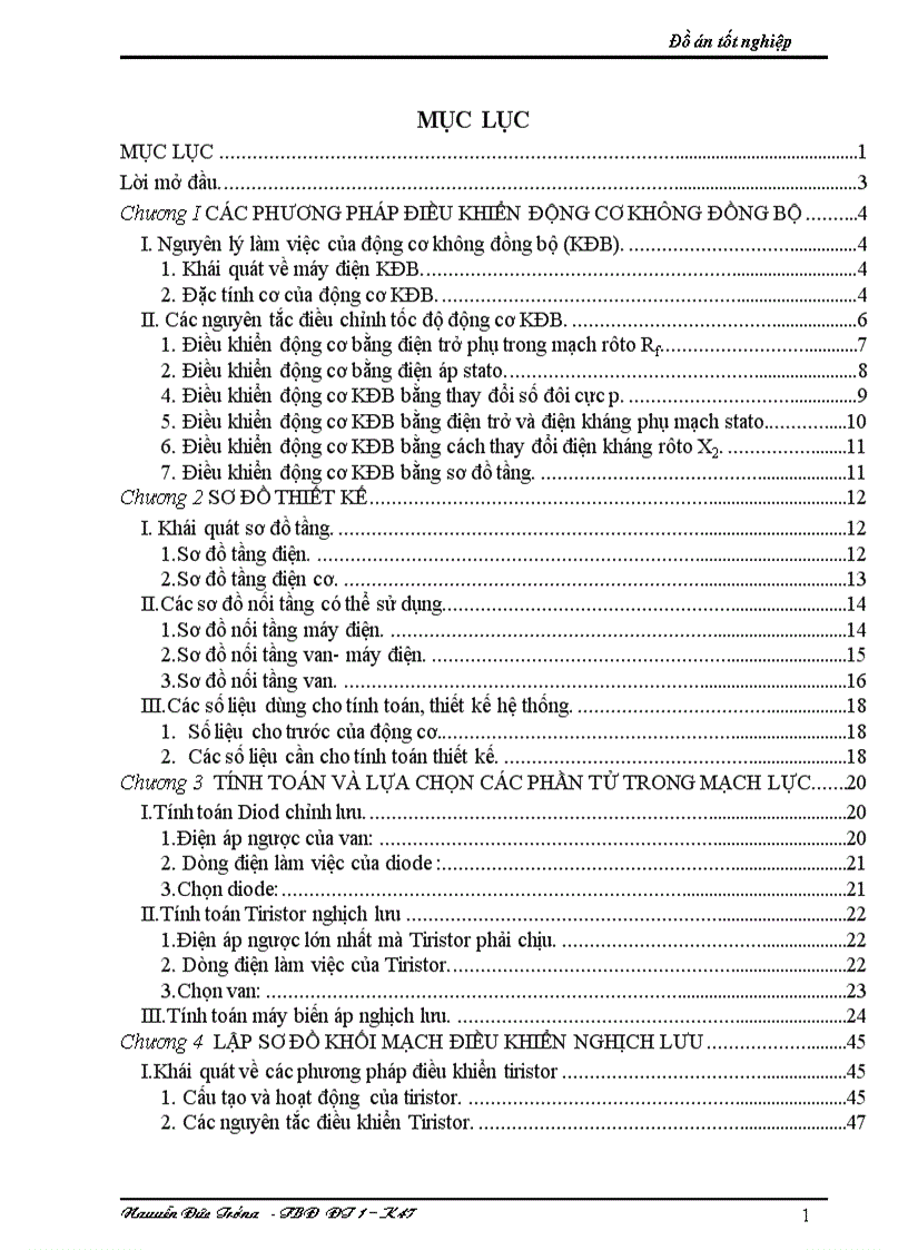 Đồ án thiết kế hệ thống điều khiển động cơ không đông bộ roto đây quấn
