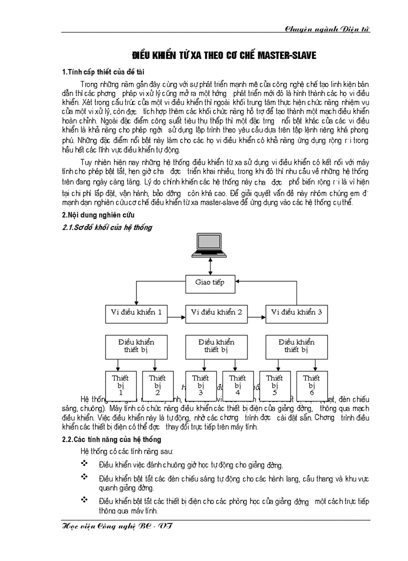 Điều khiển từ xa theo cơ chế Master Slave