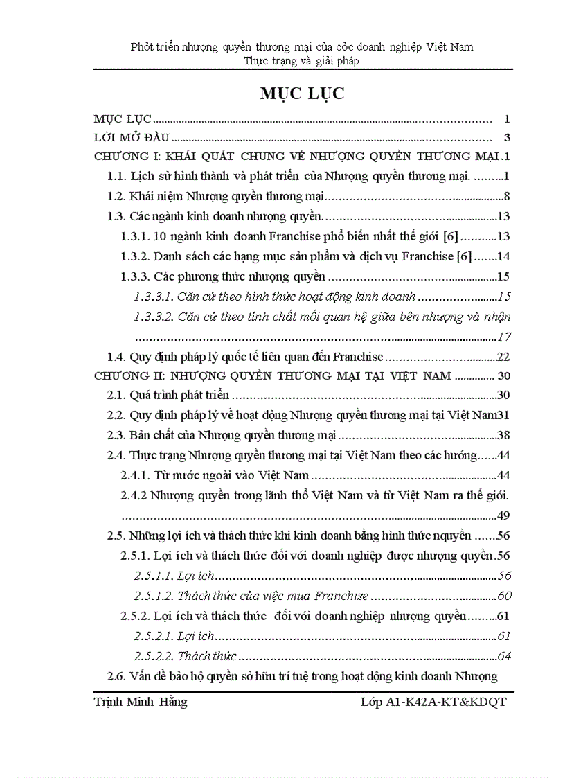 Phát triển nhượng quyền thương mại của các doanh nghiệp Việt Nam thực trạng và giải pháp