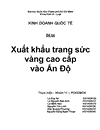 Chiến lược Xuất khẩu trang sức vàng cao cấp vào Ấn Độ