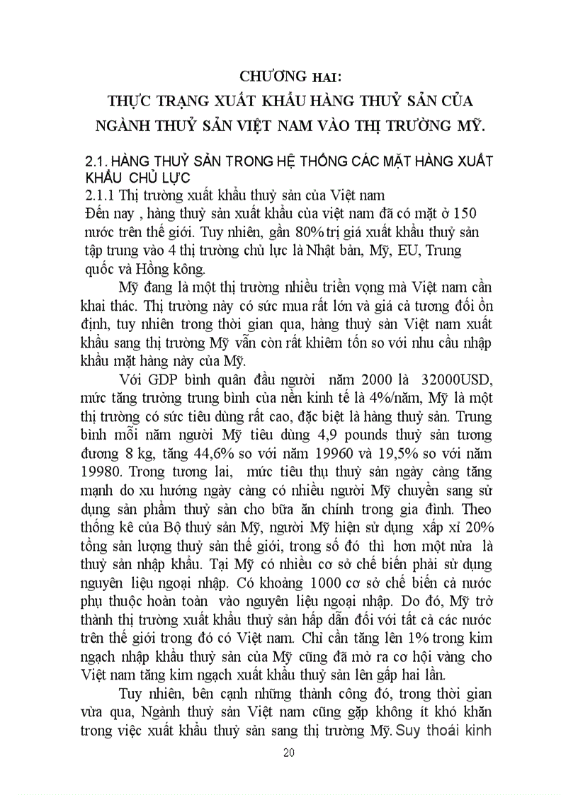 Phương hướng và giải pháp thúc đẩy xuất khẩu hàng thuỷ sản của Ngành thuỷ sản Việt nam vào thị trường Mỹ