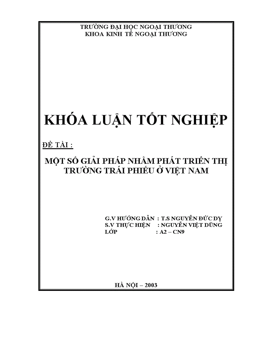 Một số giải pháp nhằm phát triển thị trường trái phiếu ở việt nam