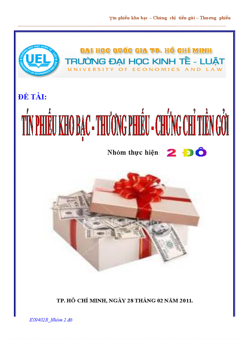 Tín phiếu kho bạc Chứng chỉ tiền gửi Thương phiếu