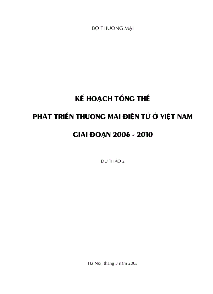 Kế hoạch tổng thể phát triển thương mại điện tử ở việt nam giai đoạn 2006 201