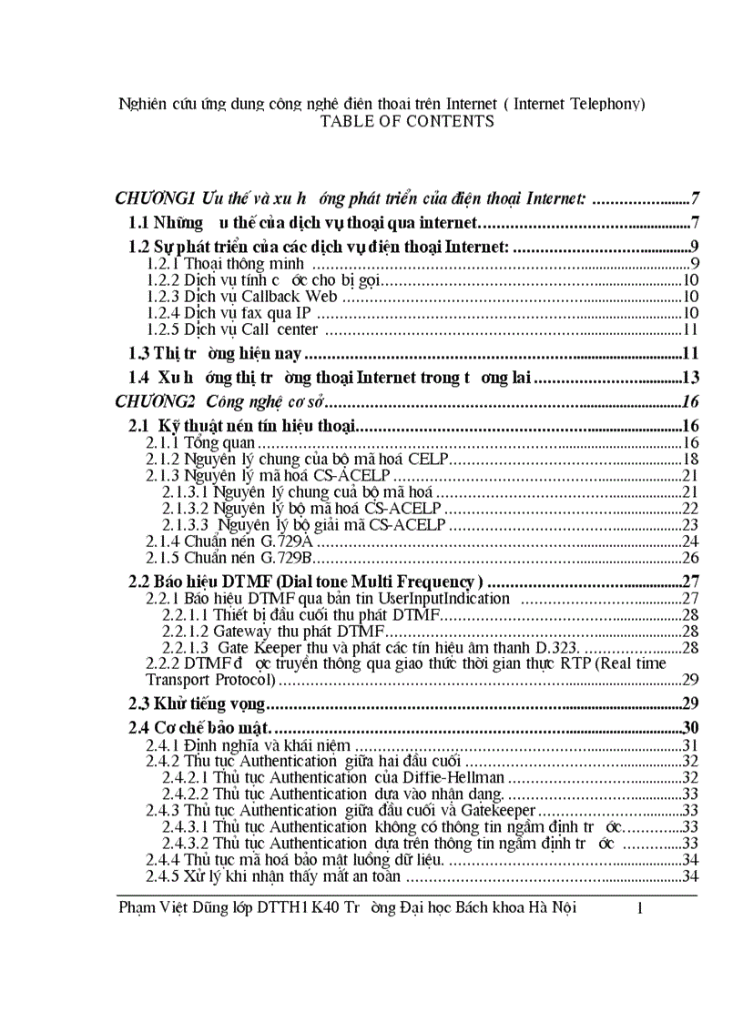 Nghiên cứu ứng dụng công nghệ điện thoại trên Internet Internet Telephony