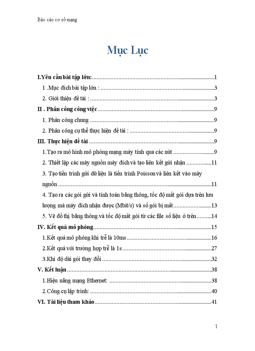 Báo cáo cơ sở mạng